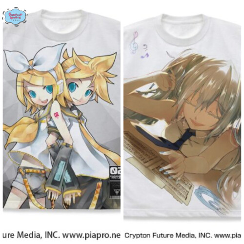 鏡音リン・レン、初音ミクのTシャツが勢揃い。鮮やかなイラストは