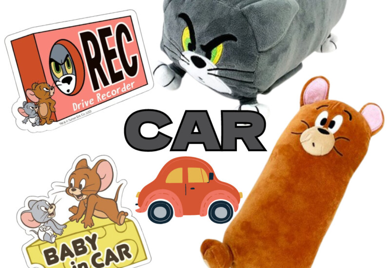 トムとジェリー シートベルトクッション ステッカー カー用品
