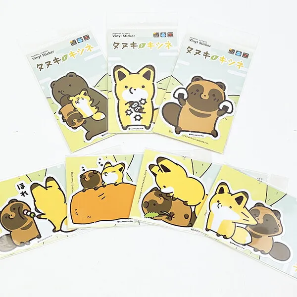 キツネとタヌキのステッカー